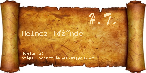 Heincz Tünde névjegykártya